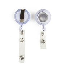 Custom color round shape magnetic badge reels with metal clip
